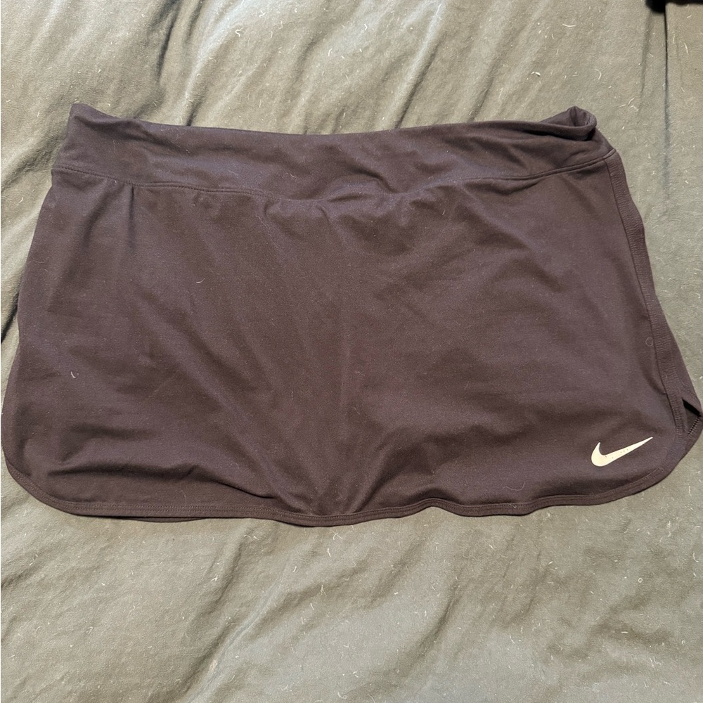Nike Women's Black Mini Skirt with Gold Logo